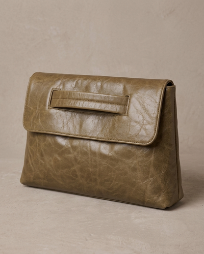 Bolso de mano Mila, vista de tres cuartos - Caqui