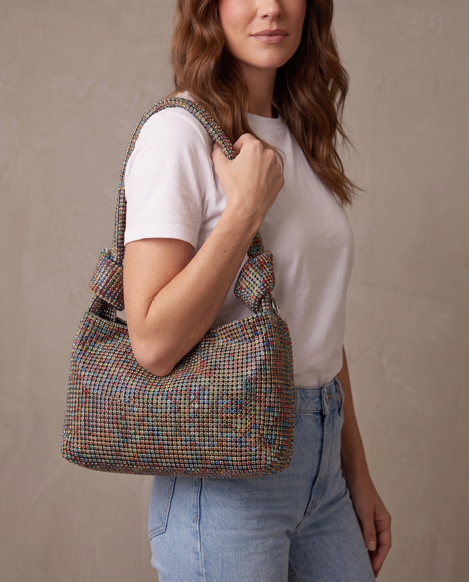 Bolso de pedrería Grace, otra vista - Multicolor