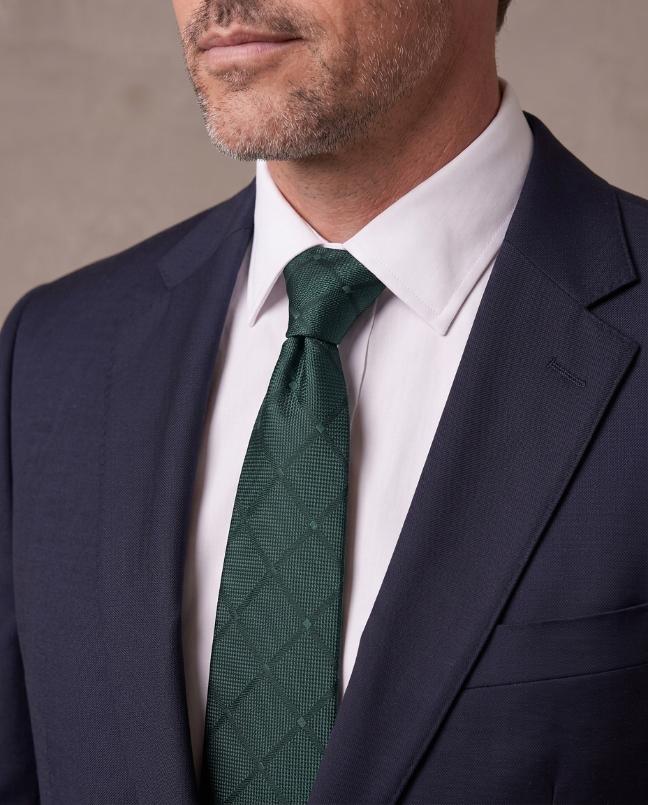 Corbata jacquard Hugo, otra vista - Verde botella