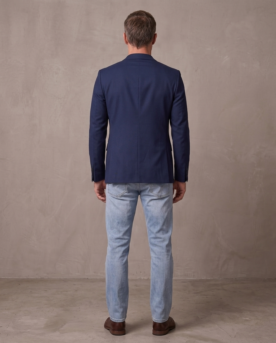 Americana slim Mateo, otra vista - Azul marino