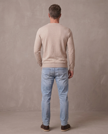 Jersey de punto fino Oliver, otra vista - Beige