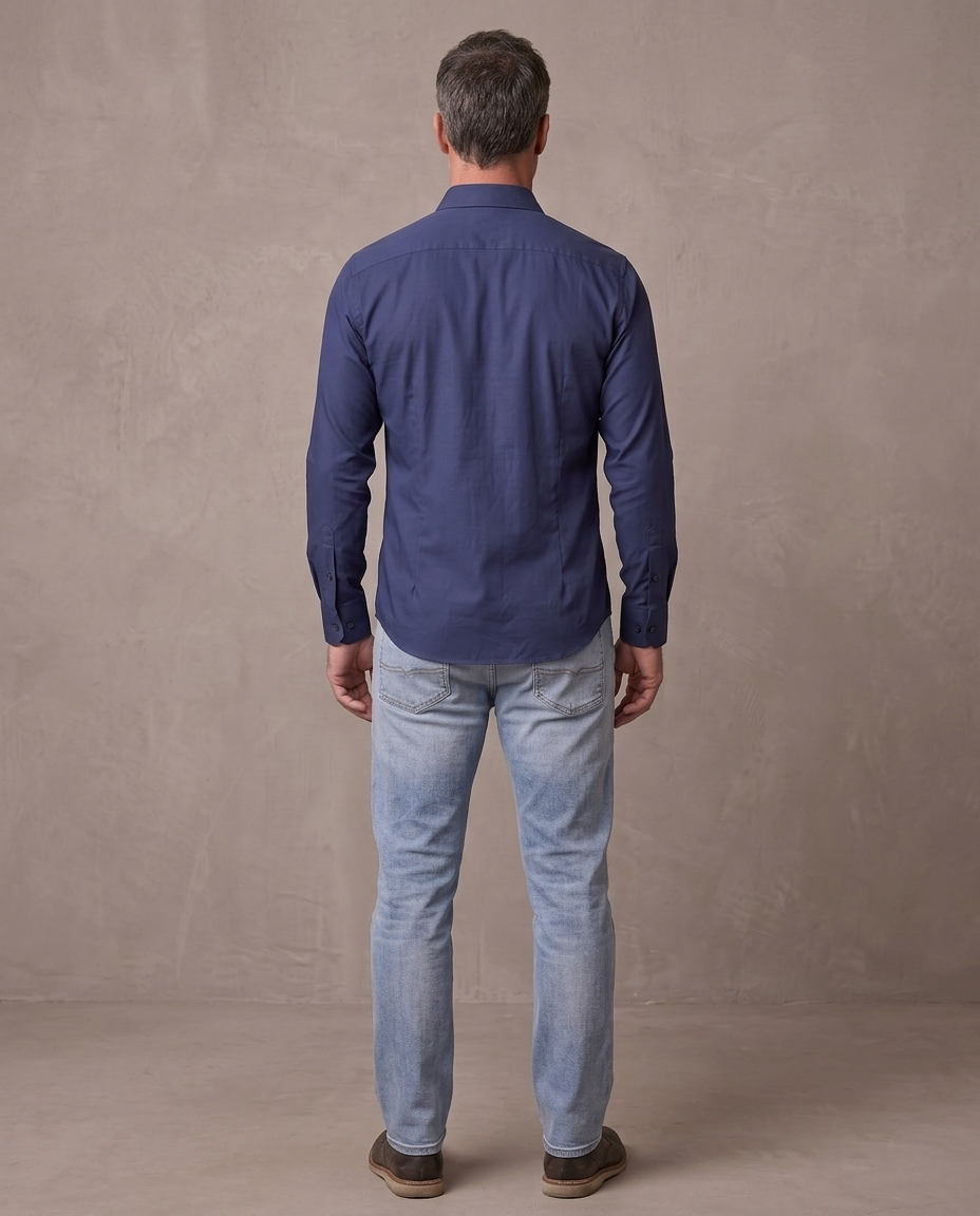 Camisa de vestir sin planchar Nolan, otra vista - Azul oscuro