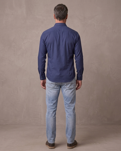 Camisa de vestir sin planchar Nolan, otra vista - Azul oscuro