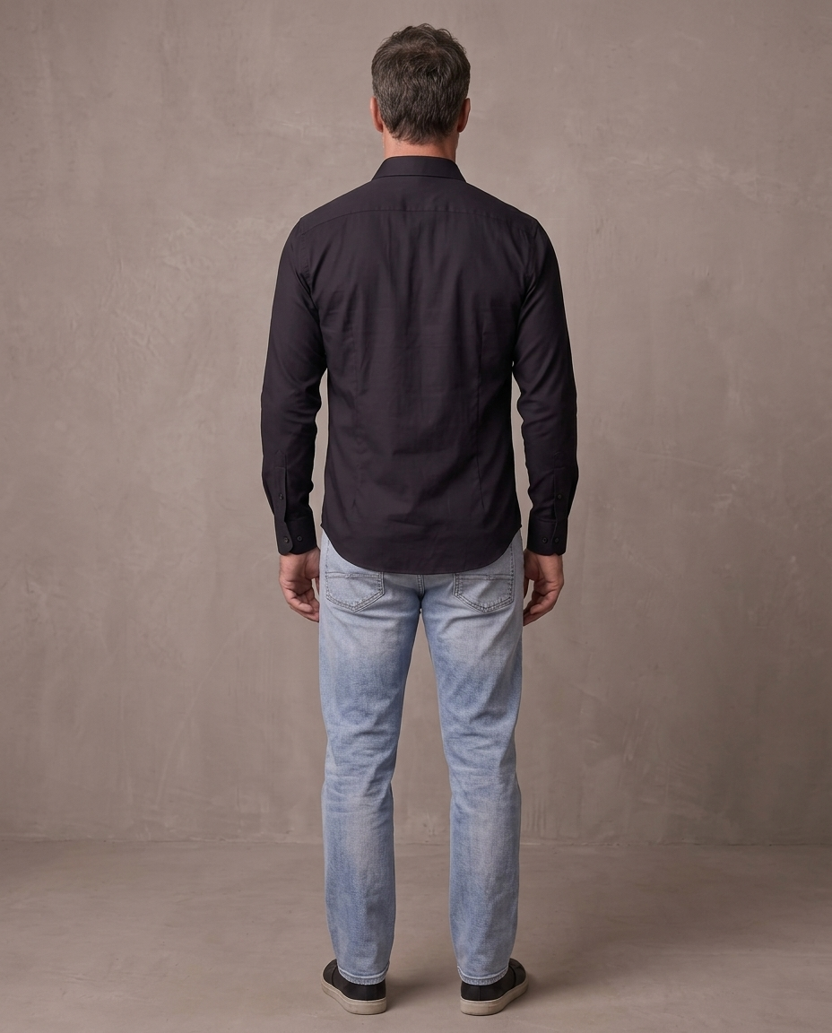 Camisa de vestir sin planchar Nolan, otra vista - Negro