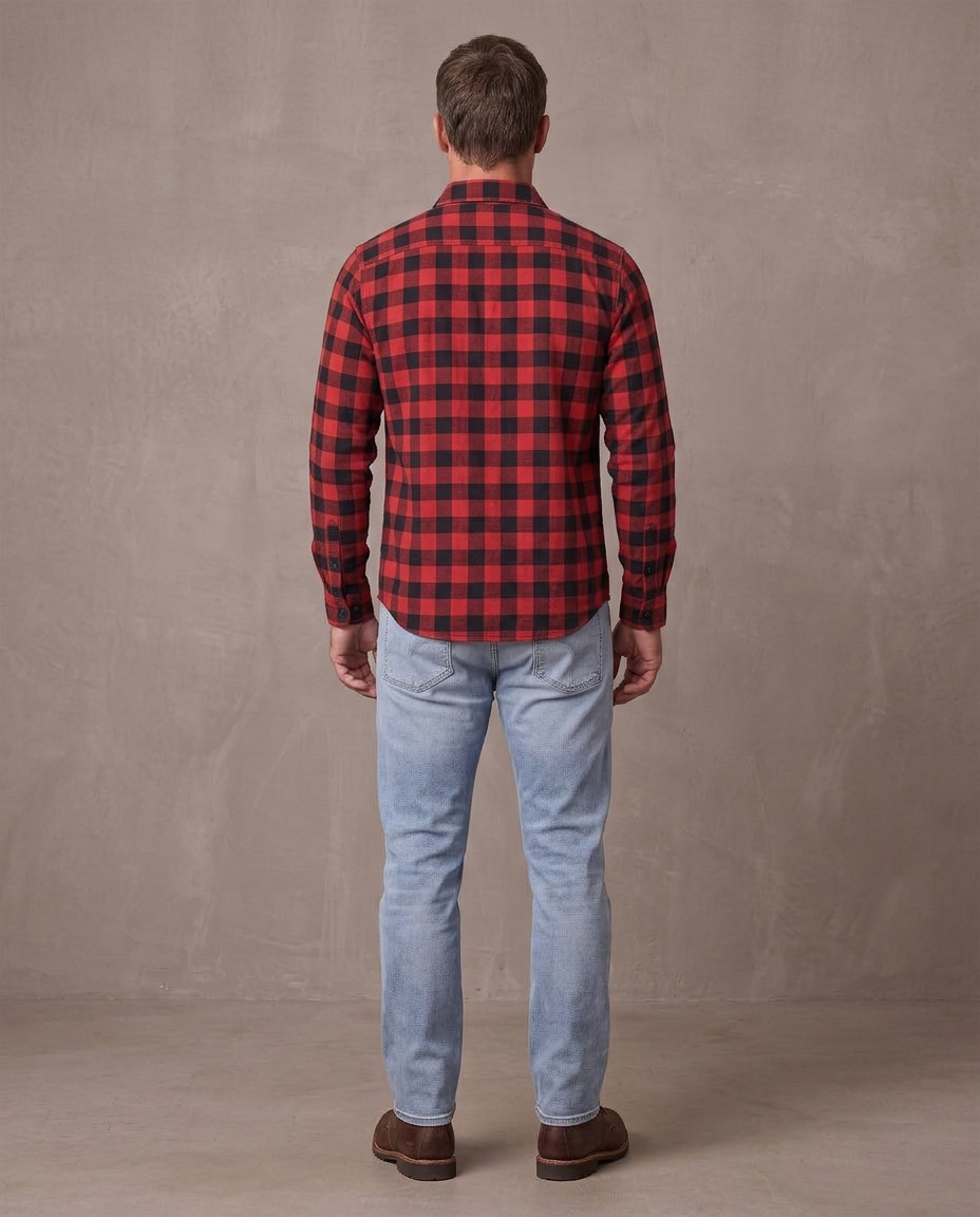 Camisa de cuadros Milo, otra vista - Rojo