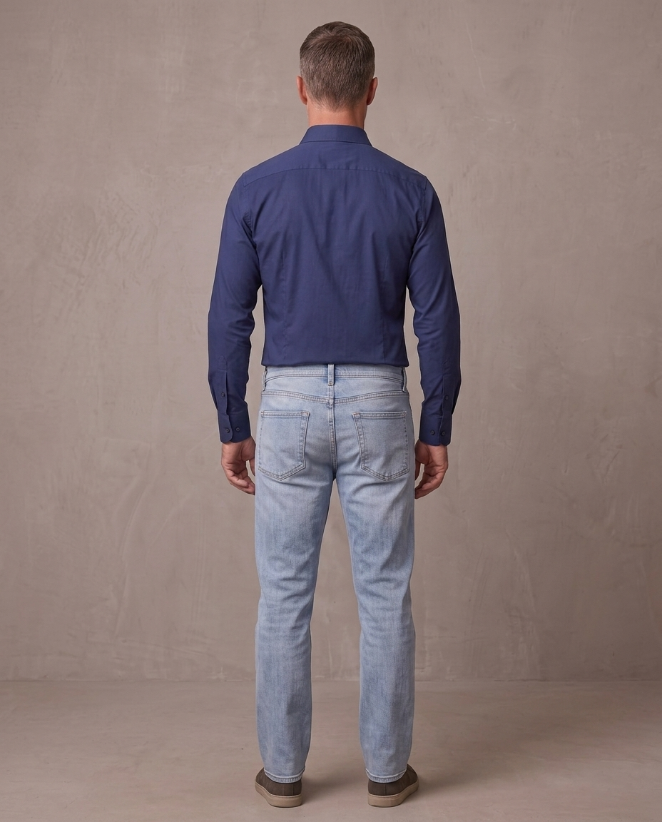 Camisa elástica de oficina Emil, otra vista - Azul marino