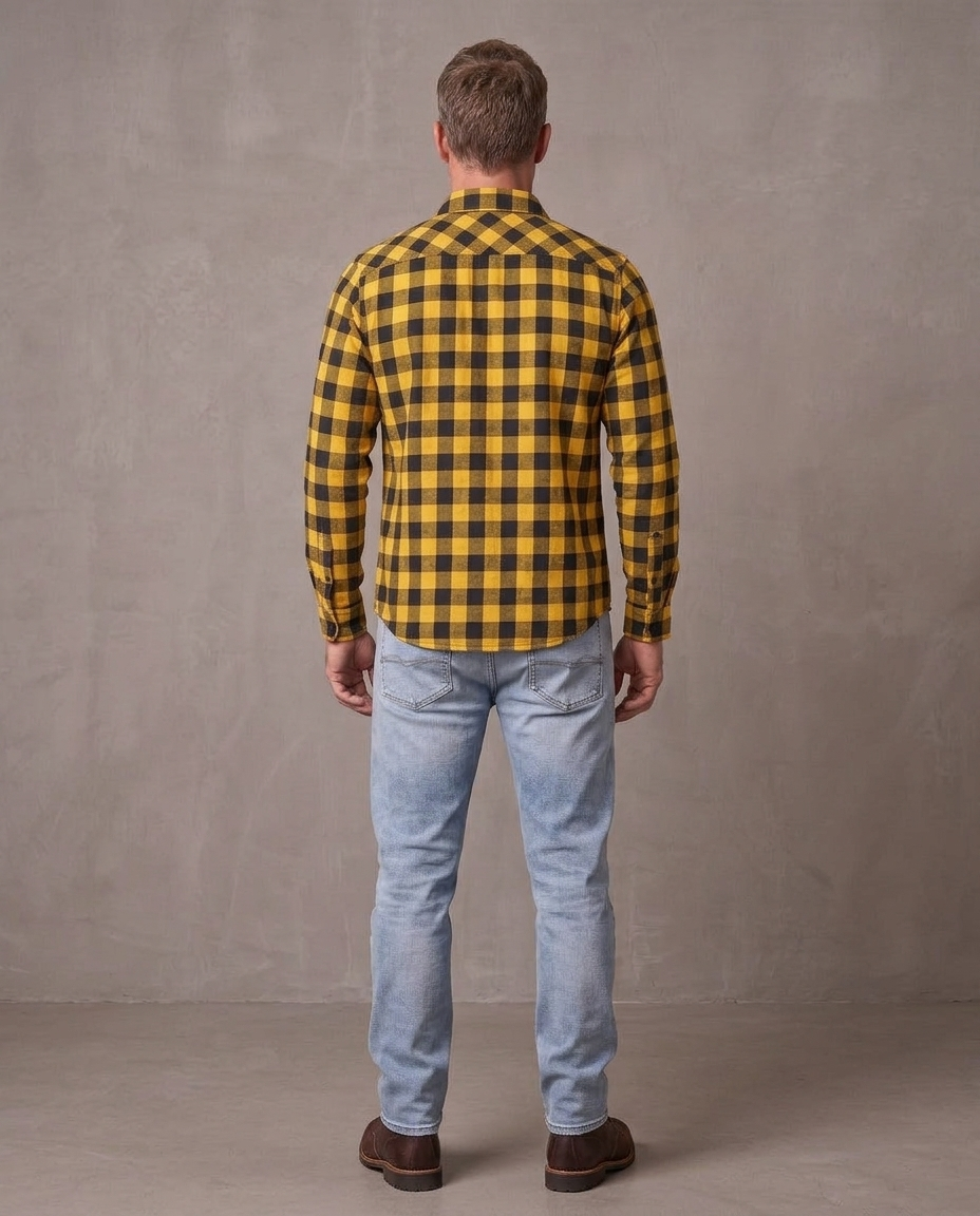 Camisa de cuadros Milo, otra vista - Amarillo