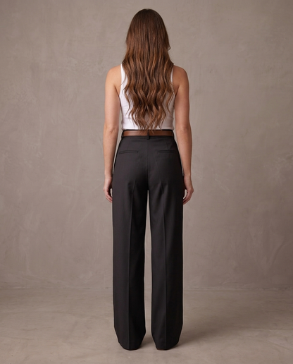 Pantalón de pinzas de pierna ancha Iris, otra vista - Negro