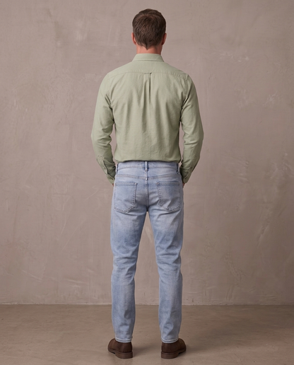 Camisa Oxford de algodón Bruno, otra vista - Verde salvia