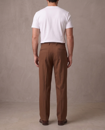 Pantalón de vestir de pinzas Aurelio, otra vista marrón (antigua)