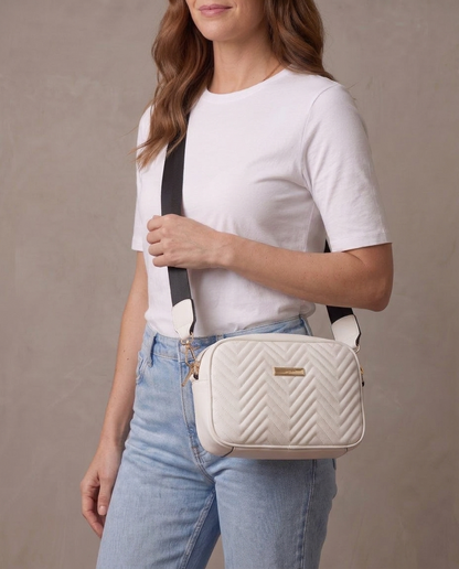 Bolso bandolera acolchado Nerea, otra vista - Blanco