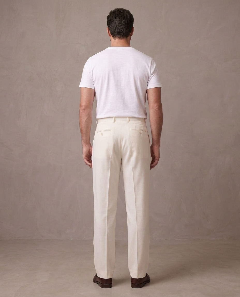 Pantalón de vestir de pinzas Aurelio, otra vista crudo (antigua)