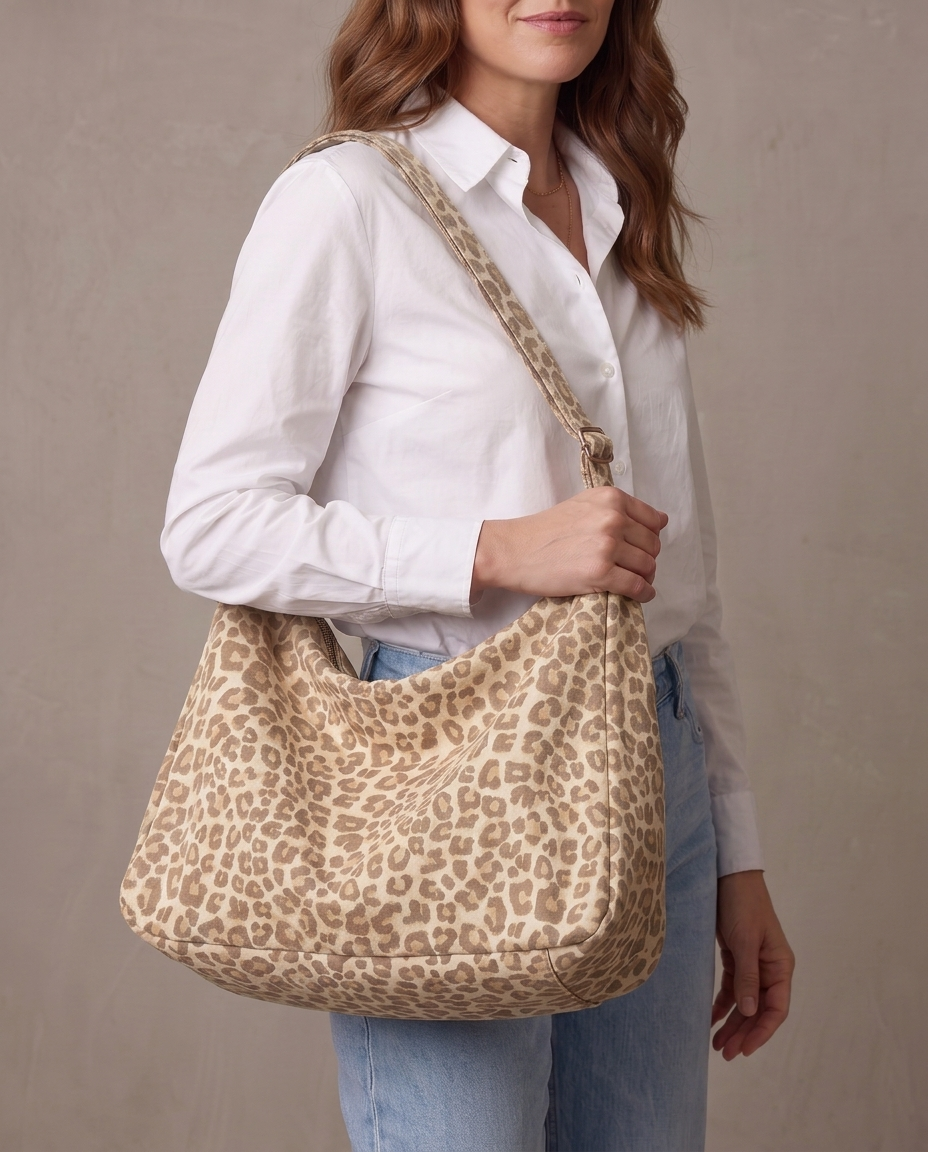 Bolso hobo de leopardo Leire, otra vista - Leopardo claro