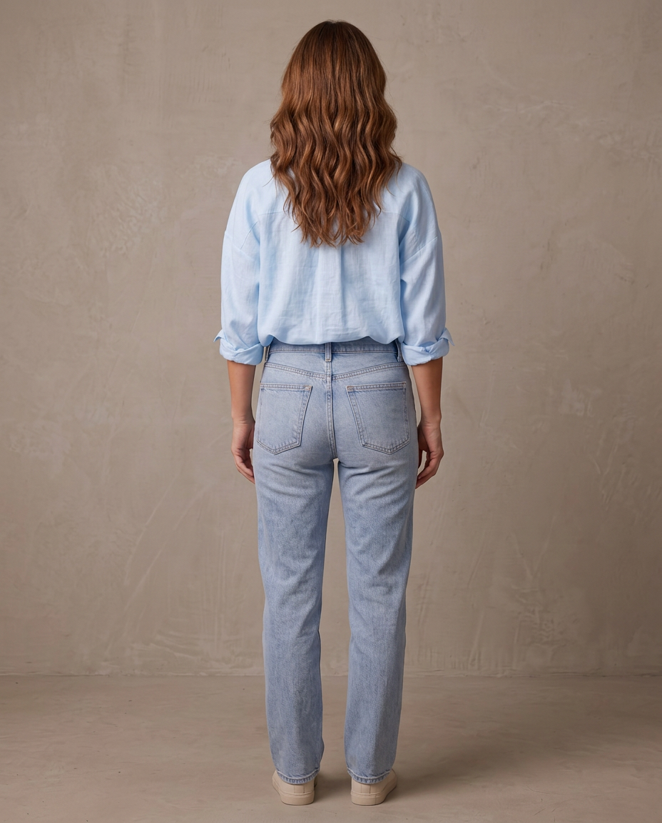 Camisa oversize de algodón Carmen, otra vista - Azul cielo