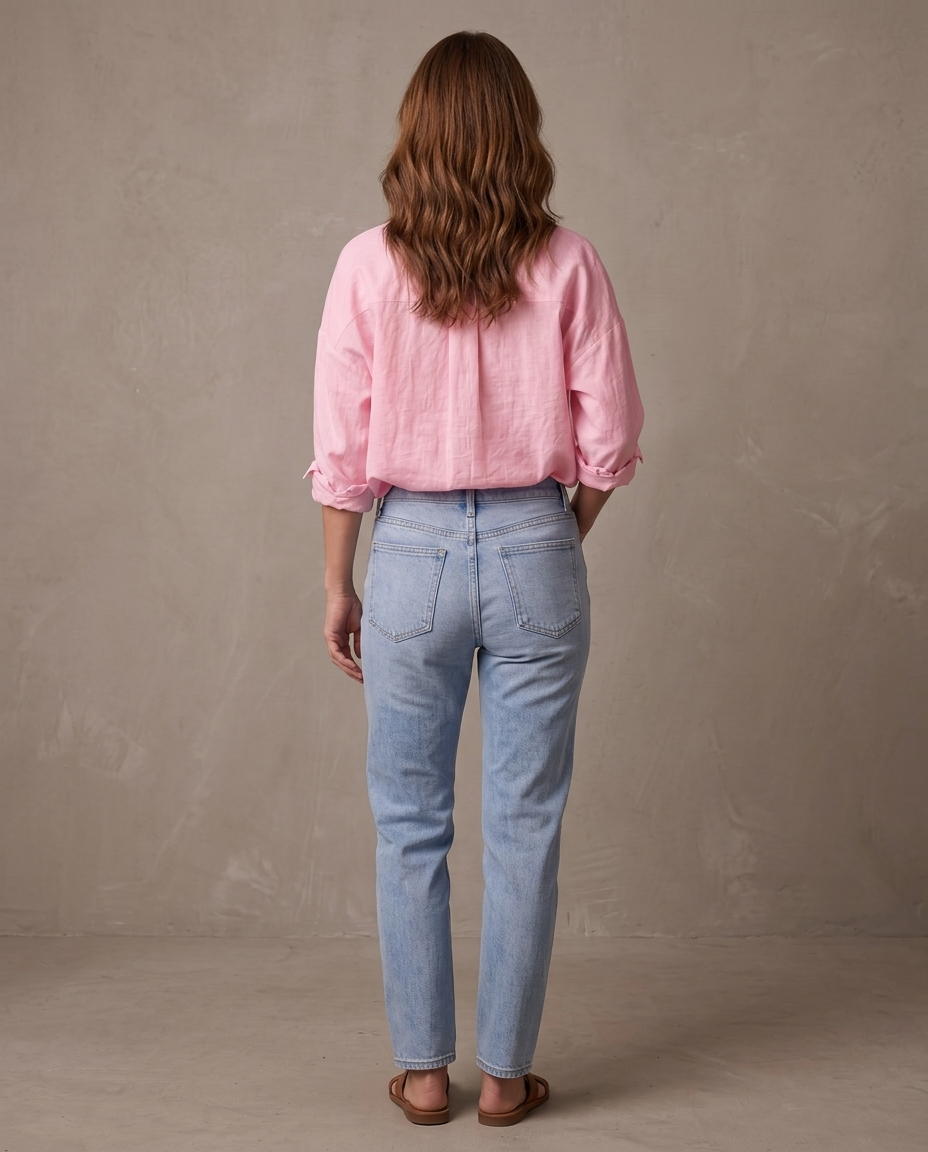 Camisa oversize de algodón Carmen, otra vista - Rosa