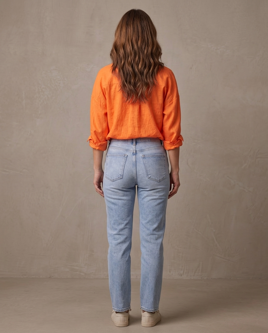 Camisa oversize de algodón Carmen, otra vista - Naranja