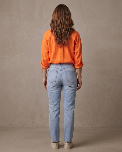 Camisa oversize de algodón Carmen, otra vista - Naranja