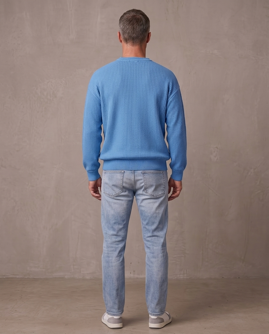 Jersey de gofre efecto capas Iker, otra vista - Azul cielo