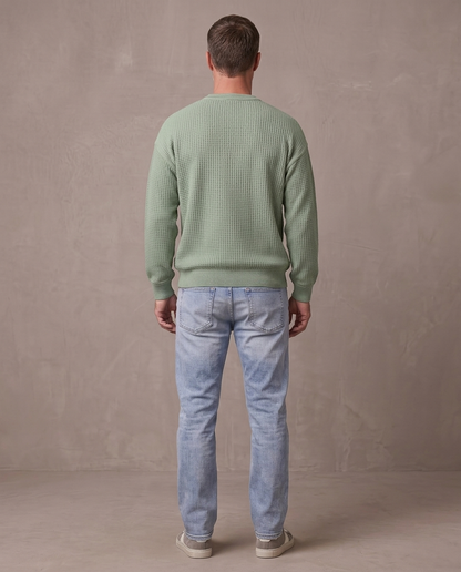 Jersey de gofre efecto capas Iker, otra vista - Verde claro