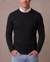 Jersey de punto trenzado Fabio - Negro