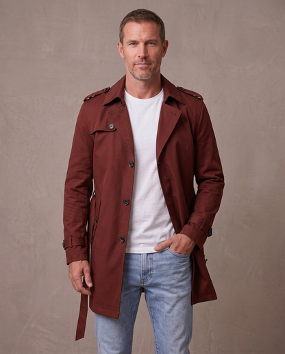 Gabardina corta estilo inglés Víctor burdeos, otro modelo (antigua)