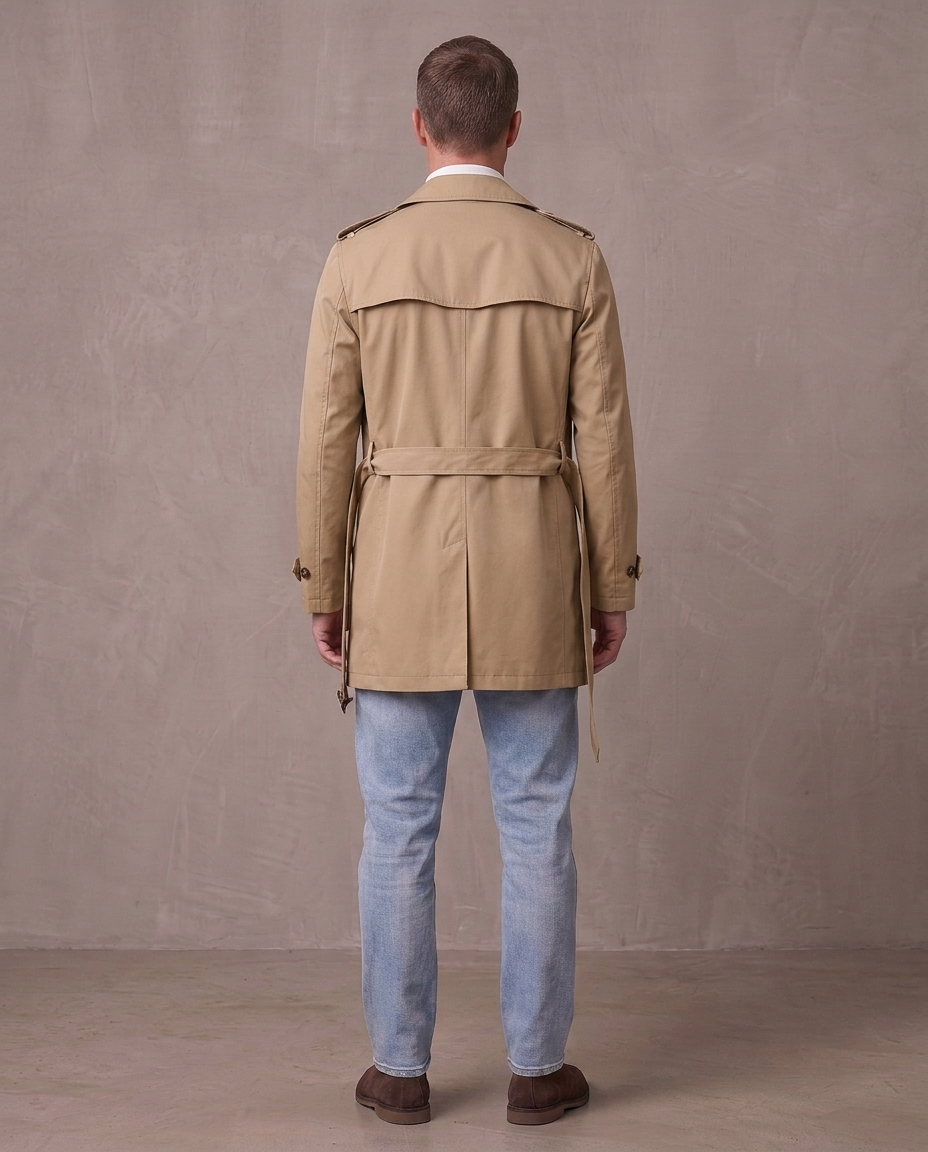Gabardina corta estilo inglés Víctor, otra vista - Caqui