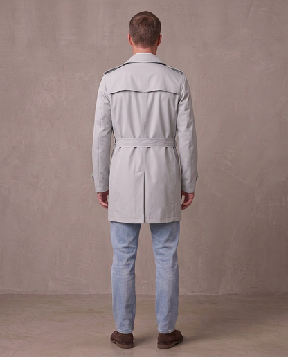 Gabardina corta estilo inglés Víctor, otra vista - Gris claro