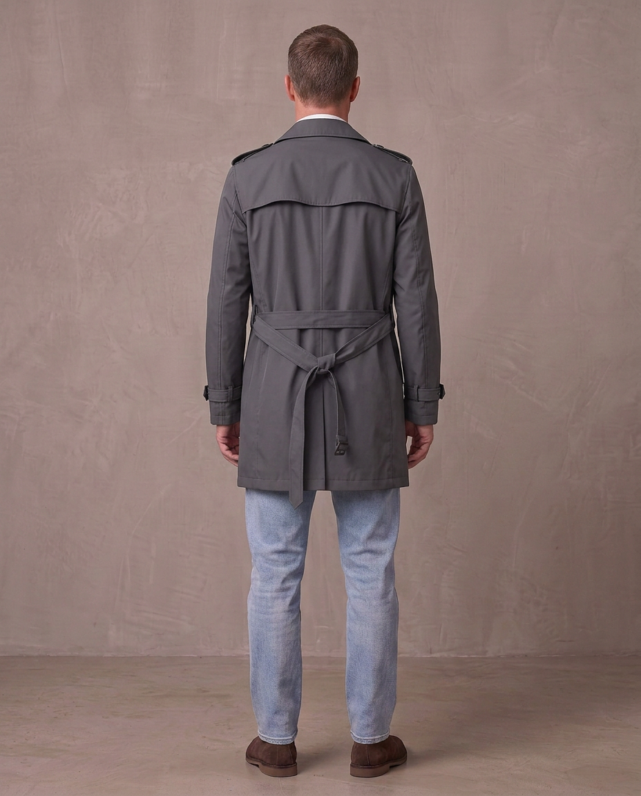 Gabardina corta estilo inglés Víctor, otra vista - Gris oscuro