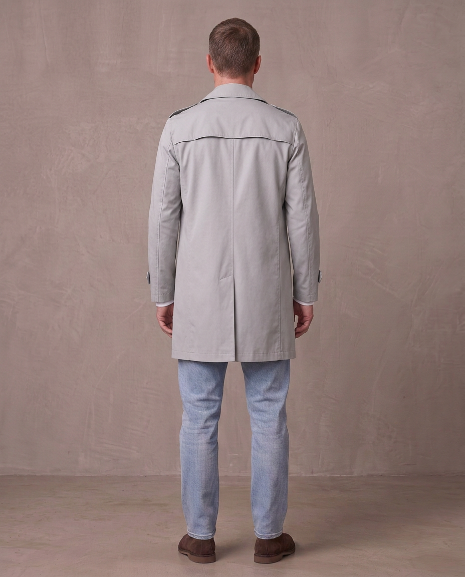 Gabardina de solapa con botones Álvaro, otra vista - Gris claro