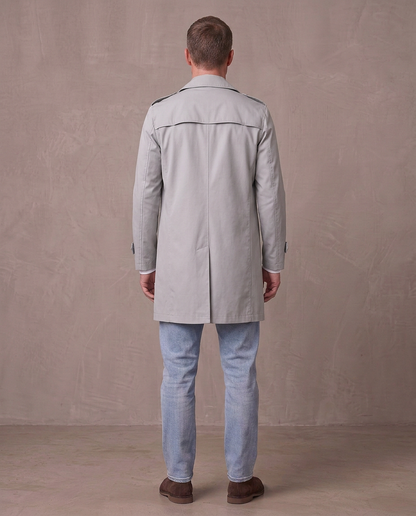 Gabardina de solapa con botones Álvaro, otra vista - Gris claro