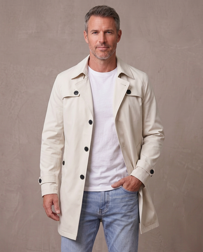 Gabardina de solapa con botones Álvaro - Beige