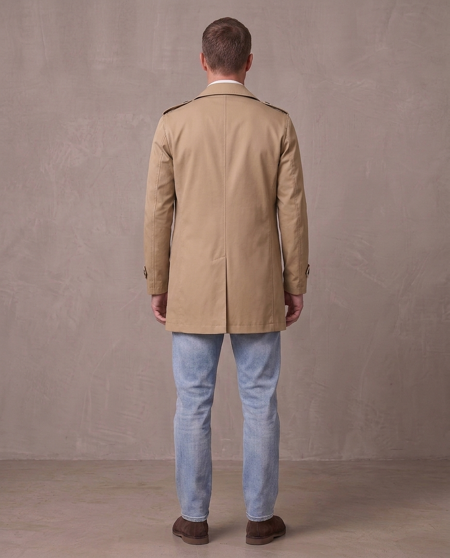 Gabardina de solapa con botones Álvaro, otra vista - Caqui