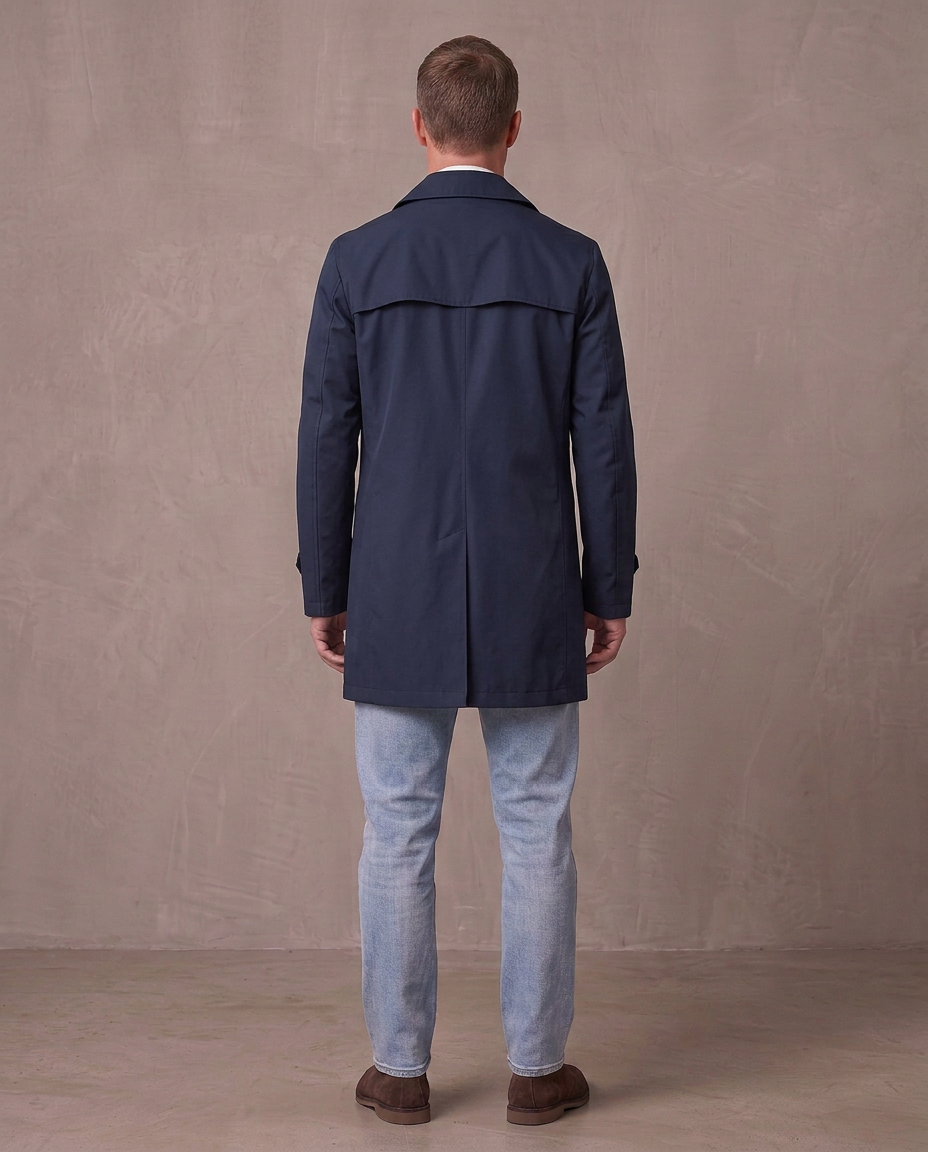 Gabardina de solapa con botones Álvaro, otra vista - Azul marino