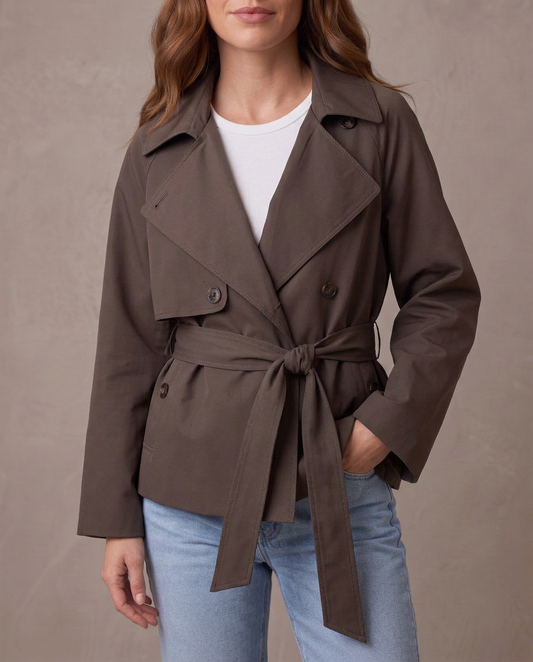 Gabardina británica con cinturón Lucía - Marrón