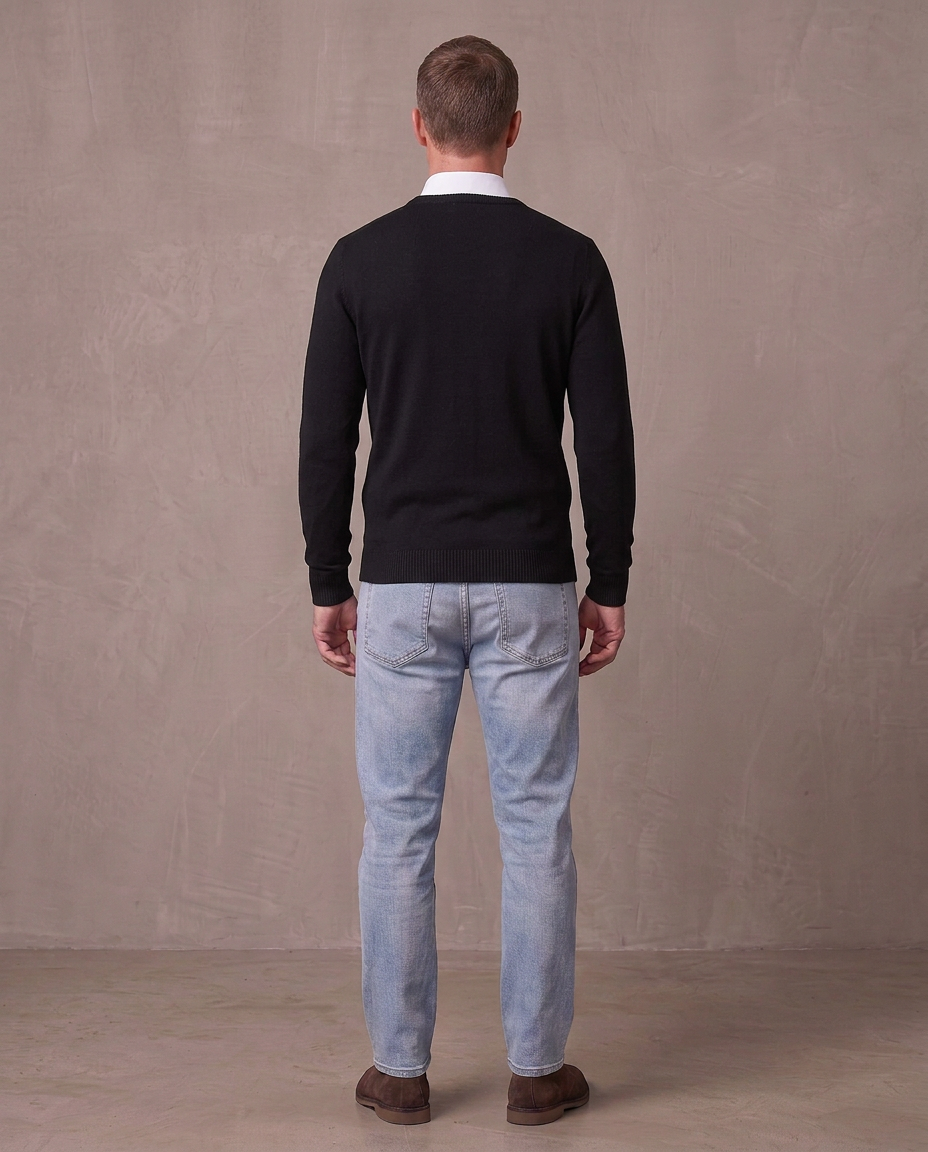 Jersey de cuello de pico Andrés, otra vista - Negro