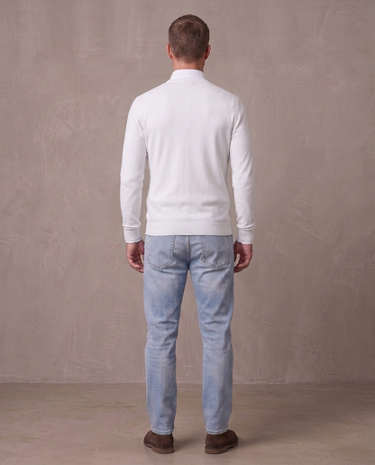 Jersey de cuello de pico Andrés, otra vista - Blanco