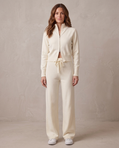 Conjunto de punto con cremallera Lorena - Crudo