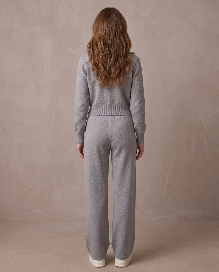 Conjunto de punto con cremallera Lorena, otra vista - Gris