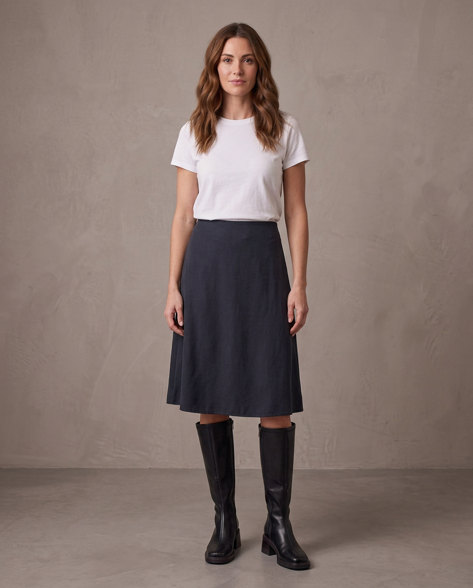 Botas altas de tacón ancho Cristina, cuerpo entero Negro (antigua)
