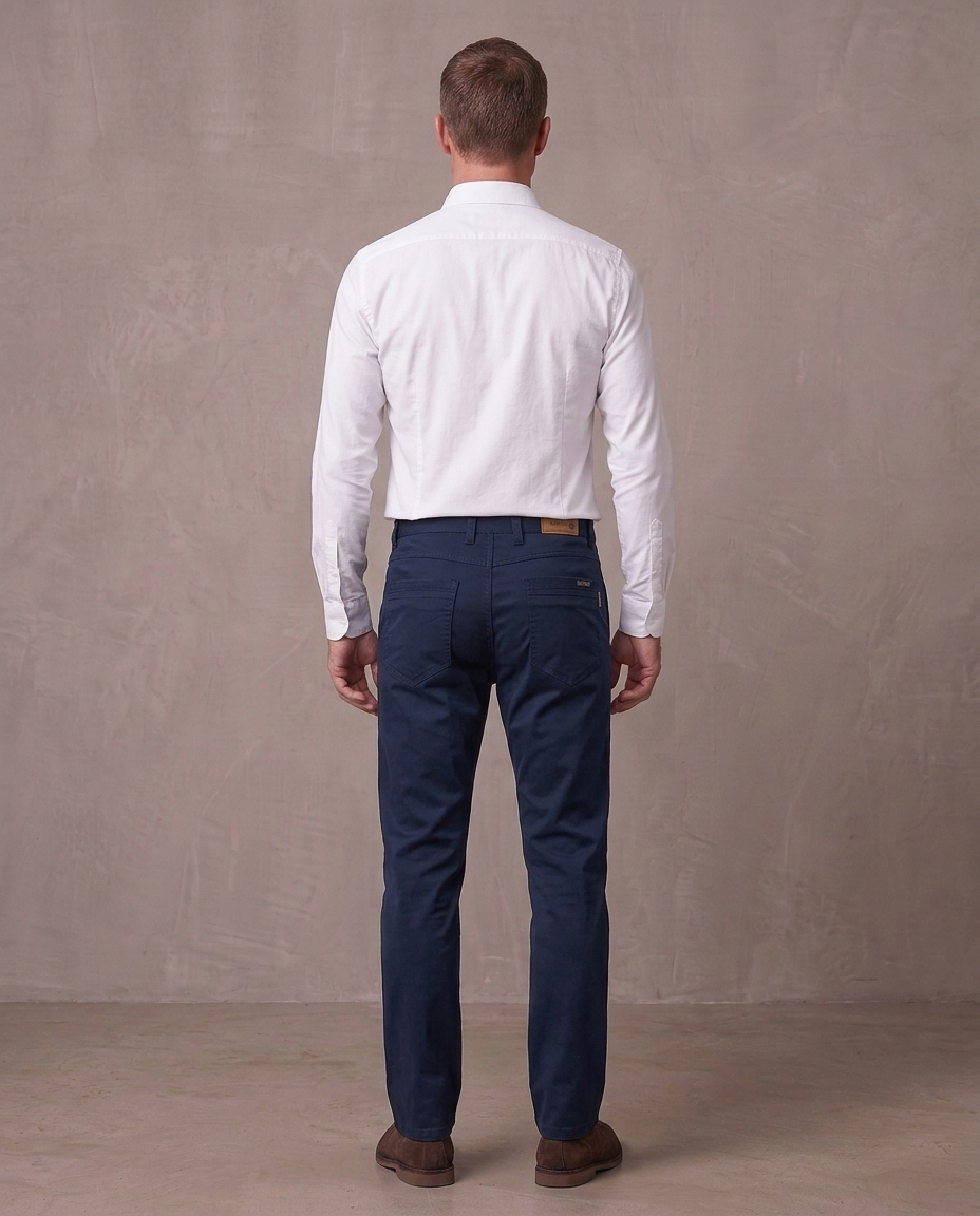 Pantalón chino elástico Pablo, otra vista - Azul marino