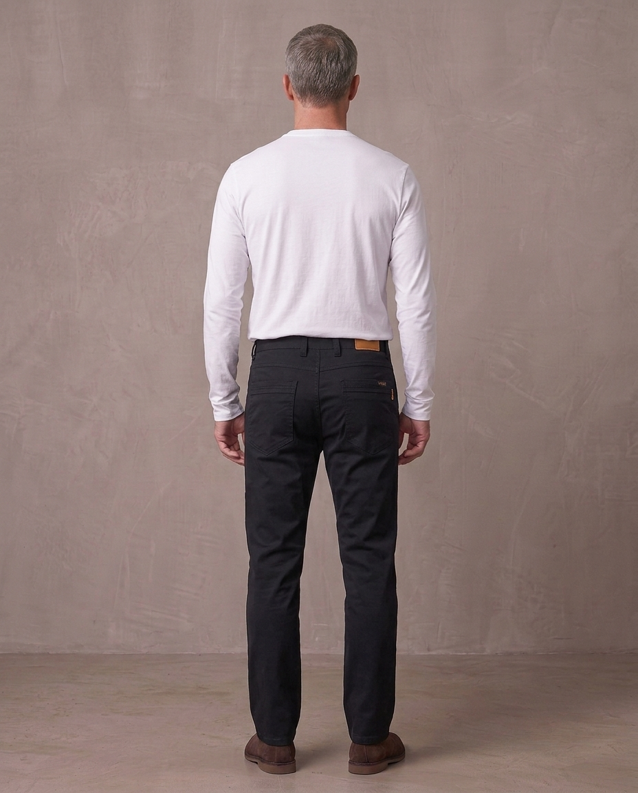 Pantalón chino elástico Pablo, otra vista - Negro