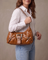 Bolso hobo con hebilla Marta, al hombro - Marrón
