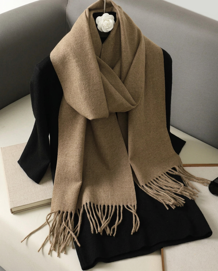 Bufanda de flecos Maren, vista de producto - Camel