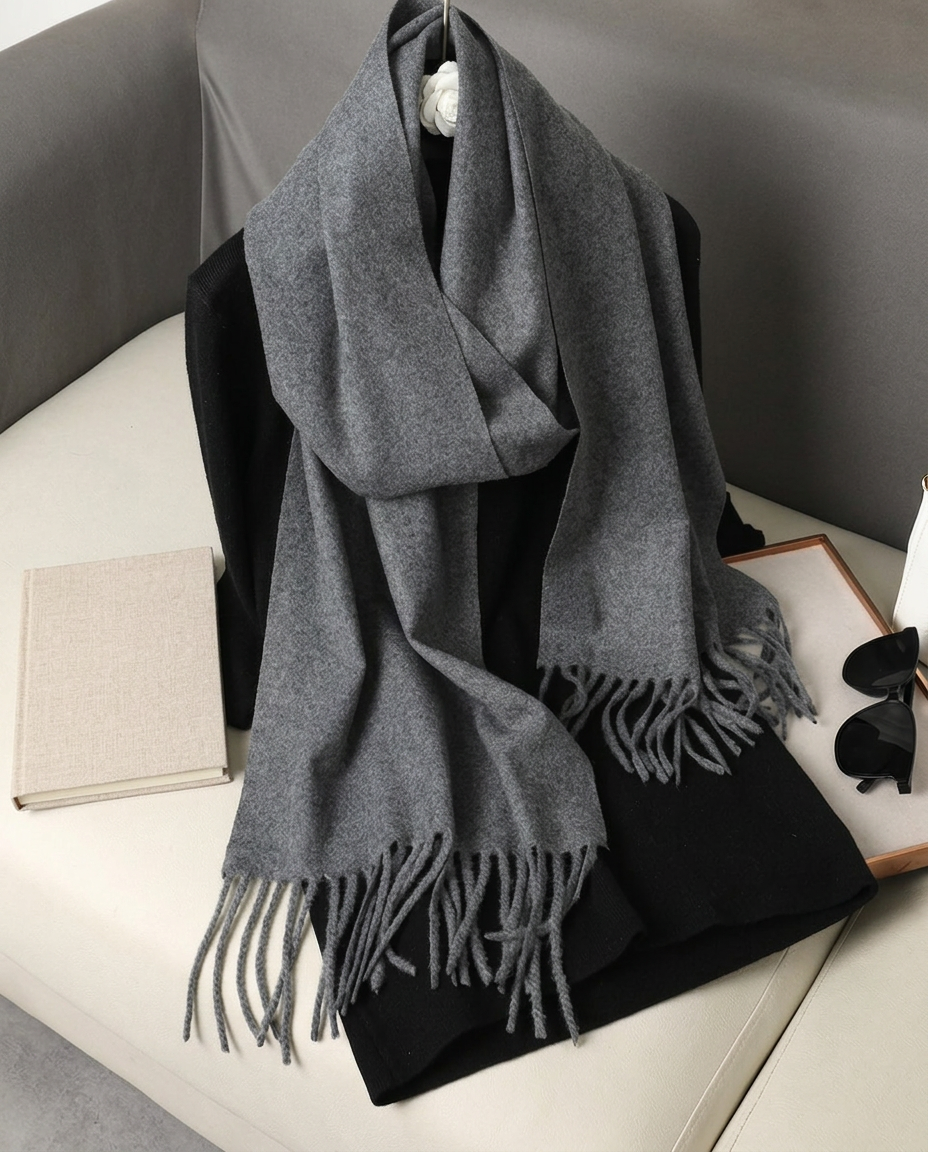 Bufanda de flecos Maren, vista de producto - Gris marengo