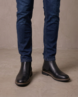 Botas Chelsea de piel sintética Javier, vista de frente - Negro