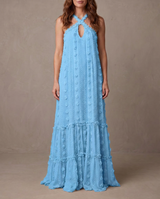 Vestido Mariana, vista de frente - Azul