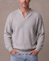 Jersey de gofre efecto capas Iker, vista de frente - Gris