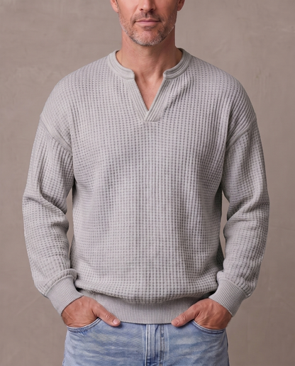 Jersey de gofre efecto capas Iker, vista de frente - Gris