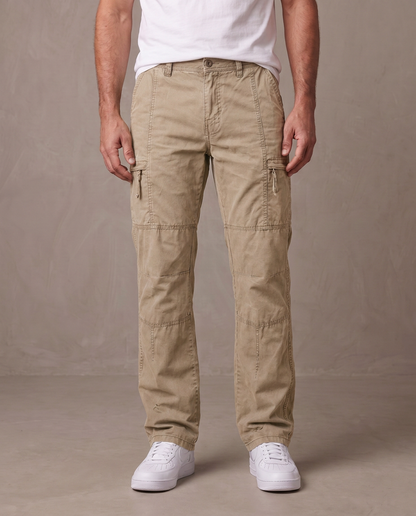 Pantalón cargo Jason, vista de frente - Caqui