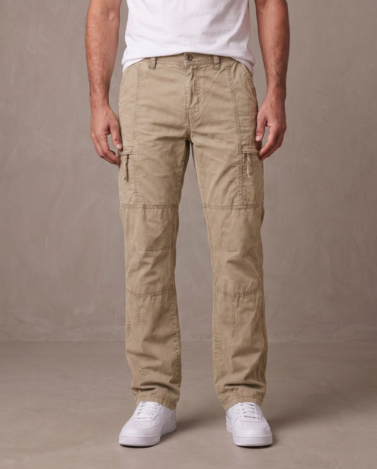 Pantalón cargo Jason, vista de frente - Caqui
